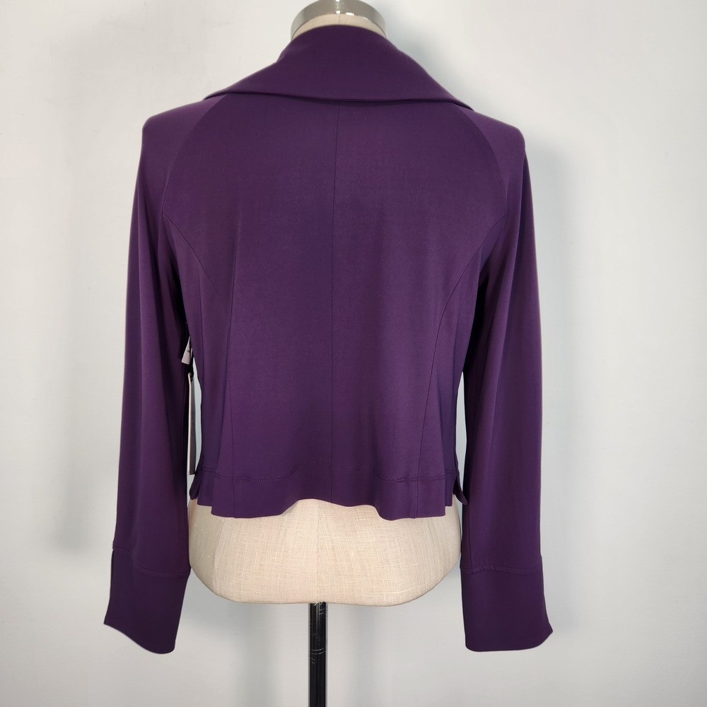Iris Setlakwe NWT Womens Purple Short Jacket Double Collar L Designer Split Cuff - Picture 3 of 11